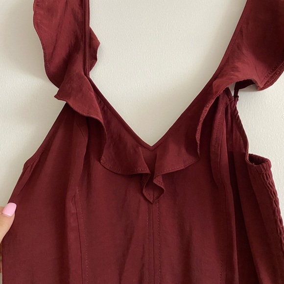 Express Wine Satin Jumpsuit - Picture 3 of 6